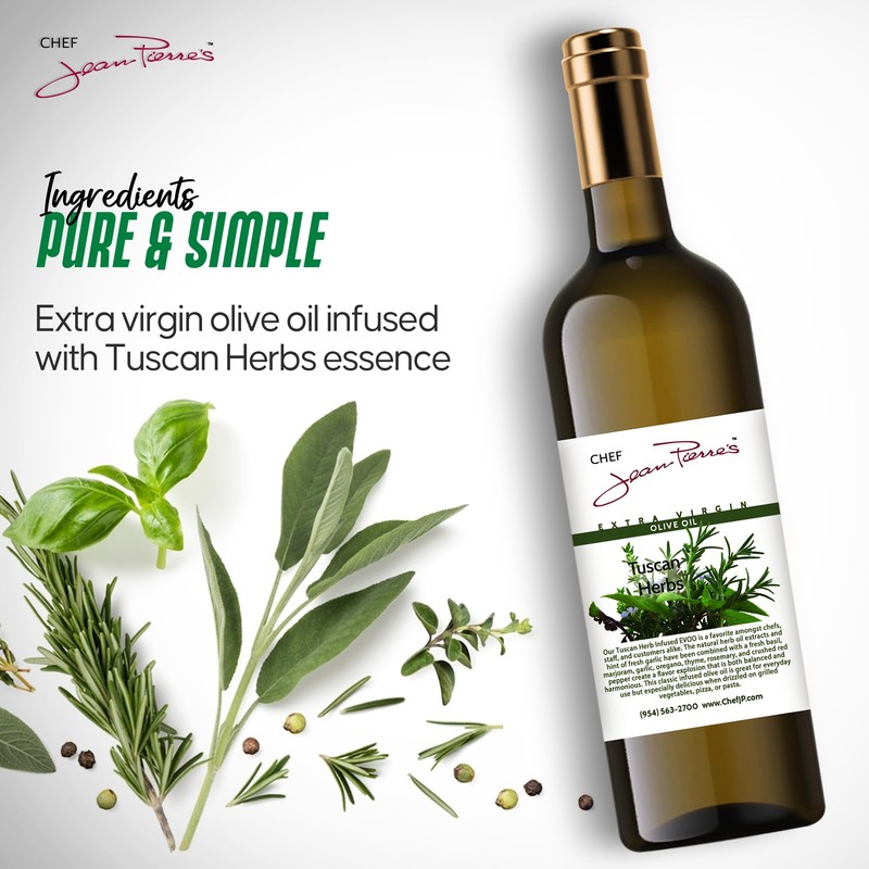 Chef Jean Pierre's Tuscan Herb Olive Oil - Naturally Infused,