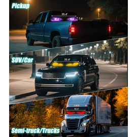 LED Devil Eyes for SUV/Truck Windshield, Large 35.4"x7.5" 1Pcs Eye Animated Light with DIY Text Flexible Soft Screen, Trucks Charger, Remote & APP Control