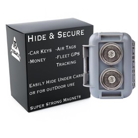 Hide a Key Outside with our Grey Magnetic Box, Our Waterproof Air-Tight Magnetic Key Box for Under Car Stays Secure with 2 Strong Neodymium Magnets