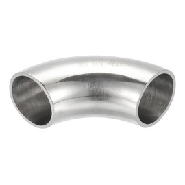 PATIKIL 2pcs 90 Degree Mandrel Bend Elbow, 7/8 Inch OD Steel Exhaust Elbow Exhaust Piping Connector 316 Stainless Steel for Exhaust Pipe Stair Handrail HVAC