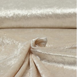 MAGAM-Stoffe 1m Katharina Crushed Velvet Shiny Velvet Fabric Clothing Cushion Furniture Sold by the Metre (02nd Natural)