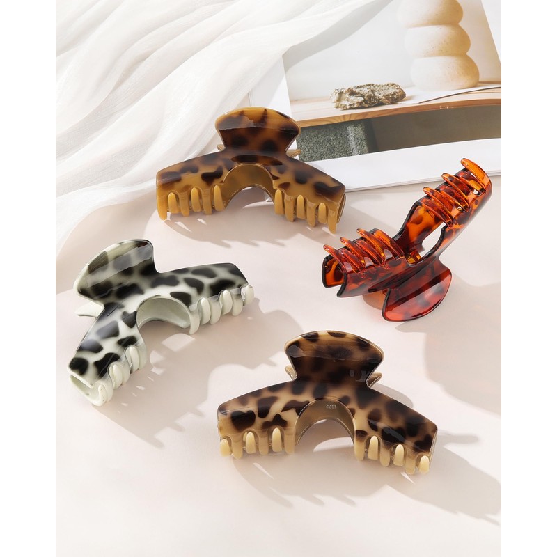 CHLINS 4 Pack 5" Hat-Friendly Claw Clips for Baseball Caps