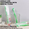HAIFOTRVA Disposable Toothbrushes with Toothpaste and Floss,200Pcs Green Single Use