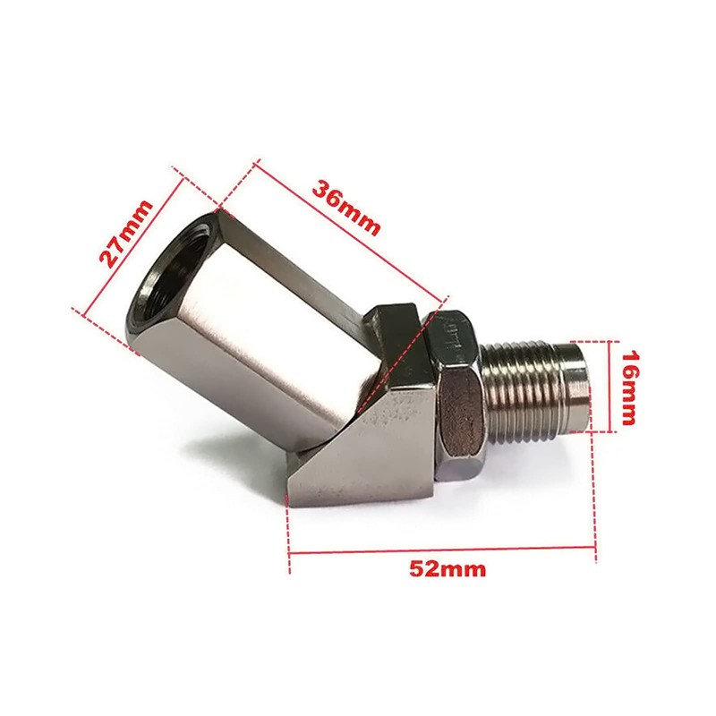 Akozon Oxygen Sensor Adapter, 45° Angled Oxygen Sensor Extender Spacer
