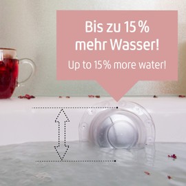 Bathtub Overflow Cover - Known from the USA - Bath Accessories - More Bath Water - Extra Strong Suction Cups - Premium Spa