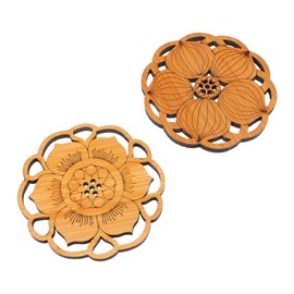 iplusmile 1set Thickened Bamboo Lotus Shape Creative Home Decor Protects for Tea and Cups for Restaurants and Hotels