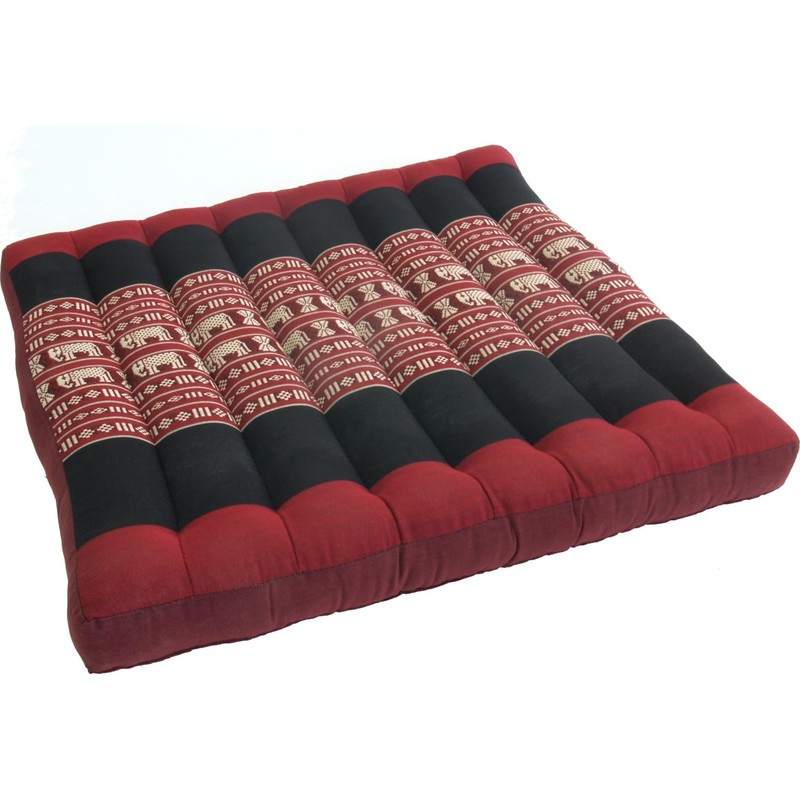 Seating cushion thai 50 * 50 cm – Red/Black/Neck &