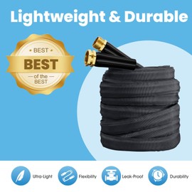 Haeteir 2025 Upgraded 75FT Non-Expanding Garden Hose, Lightweight, Flexible Ultra-Light Water Hose, Burst-Resistant, Lead-Free, Anti-Kink, High-Pressure