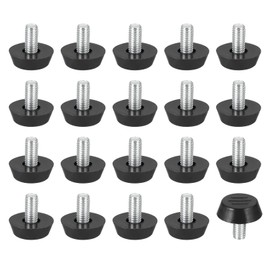 PATIKIL 20 Pcs M6 x 12mm Threaded Adjustable Furniture Level Leveling Legs, Table Chair Cabinet Pa, Tio Leg Threaded Level Adjustment Anti-Slip Legs