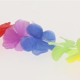 Pack of 3 Hawaiian Garlands Lei with Ruffles Hula Aloha Hawaii Necklace Luau JGA Hawaiian Flower Chains Costume Decoration for Children Adults Beach Tropical Birthday Party Flower Garland