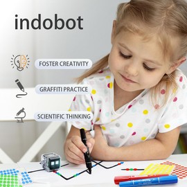 No Coding Experience Required Interactive Coding Robot for Kids, Including Color Code Markers, Charging Cable, 27 Pre-Designed Color Codes, Suitable for Preschool Education