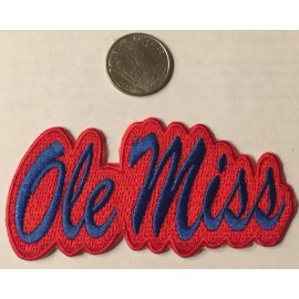 Ole Miss Rebels Vintage Embroidered Iron On Patch 4” X 2"  Awesome!