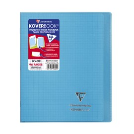 Clairefontaine 951601C Koverbook 17 x 22 cm, 48 Sheets, Squared, with Transparent Envelope, Pack of 1, Assorted Colours
