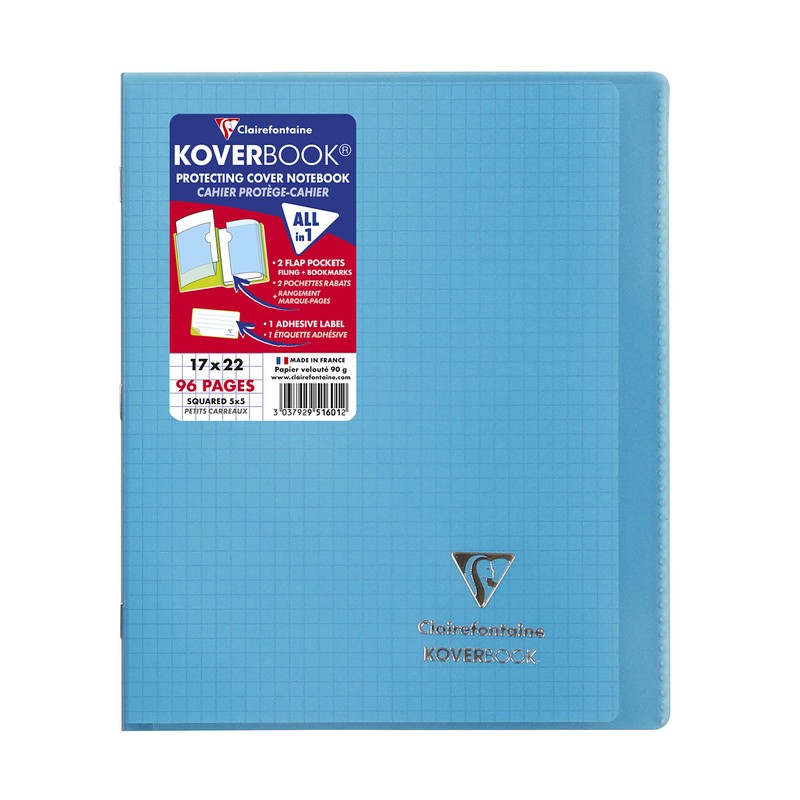 Clairefontaine 951601C Koverbook 17 x 22 cm, 48 Sheets, Squared,