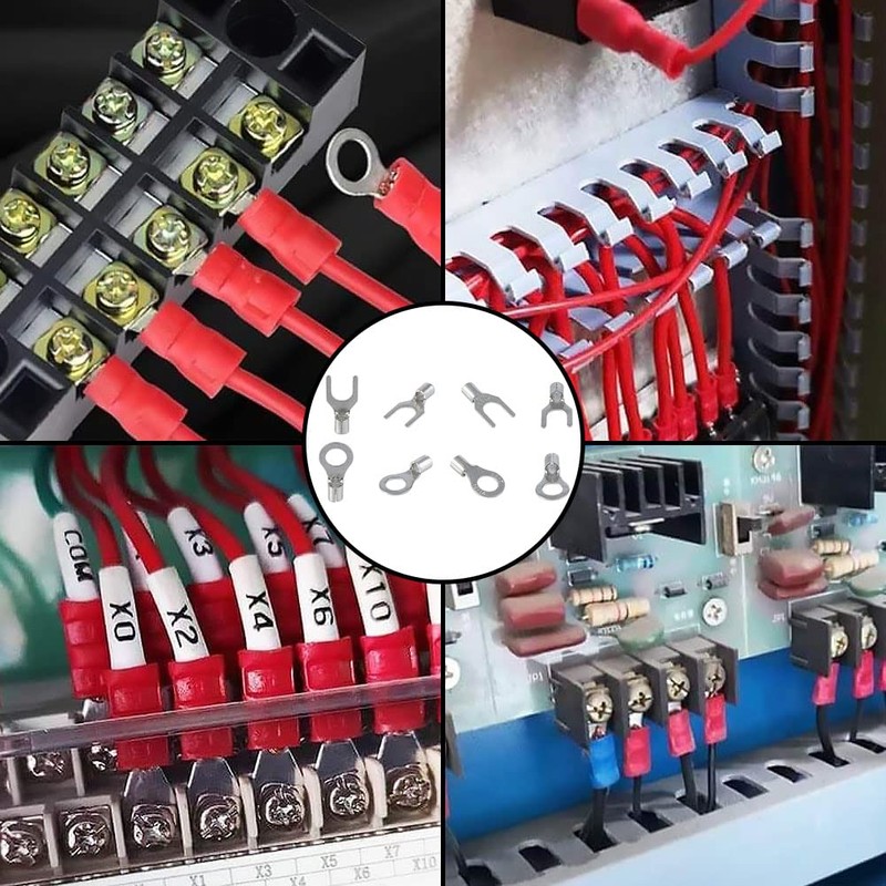 Kigauru 320 Pieces Bare Crimp Terminals, Round Terminals, RNB Model,