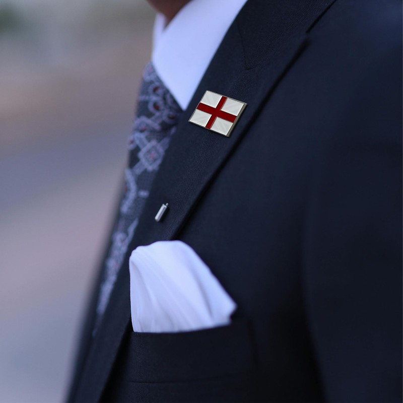 Lesonwo Pack of 2 England Flag Pin Badges, St. George's