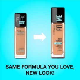 MAYBELLINE Maybelline Fit Me Matte + Poreless Liquid Oil-Free Foundation Makeup, Soft Tan, 1 Count (Packaging May Vary)