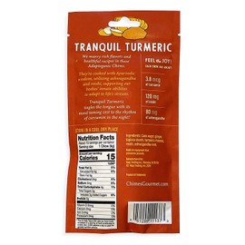 Chimes Tranquil Turmeric Adaptogen Ginger Chews Candy - (2 Pack With Ashwagandha, Reishi and Turmeric with Curcumin) Vegan, Gluten Free