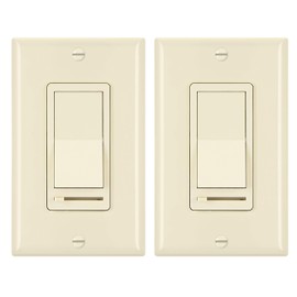 [2 Pack] BESTTEN Almond Dimmer Wall Light Switch, Single-Pole or 3-Way, Compatible with Dimmable LED, Incandescent, Halogen and CFL Bulbs, Wallplate Included, UL Listed