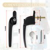 Bwintech 2 Pcs Offset Black UPVC Aluminium Window Handle,Left Hand,