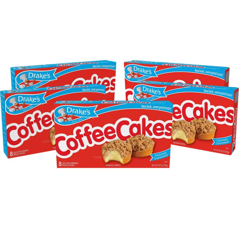 Drake's Coffee Cakes, 5 boxes, 40 Individually Wrapped Breakfast Pastries