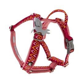 Hurtta Razzle-Dazzle Padded Y Harness for Dogs, 100% Recycled Polyester, Red, 65-80 cm