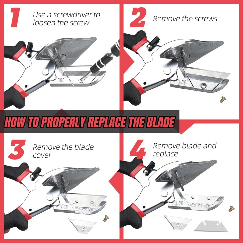 Yoofullki Miter Shear & Cutting Tool - 45-135° Adjustable Angle