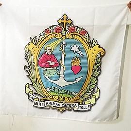 Salesians of Don Bosco Flag 3' x 3' for a pole - Society of St. Francis de Sales flags 90 x 90 cm - Banner 3x3 ft with hole - AZ FLAG