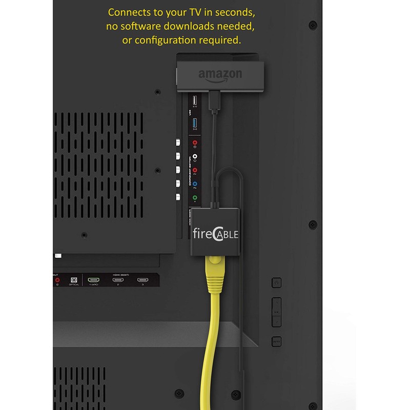 fireCable Ethernet Adapter for FireStick & Streaming Media Players (Connects