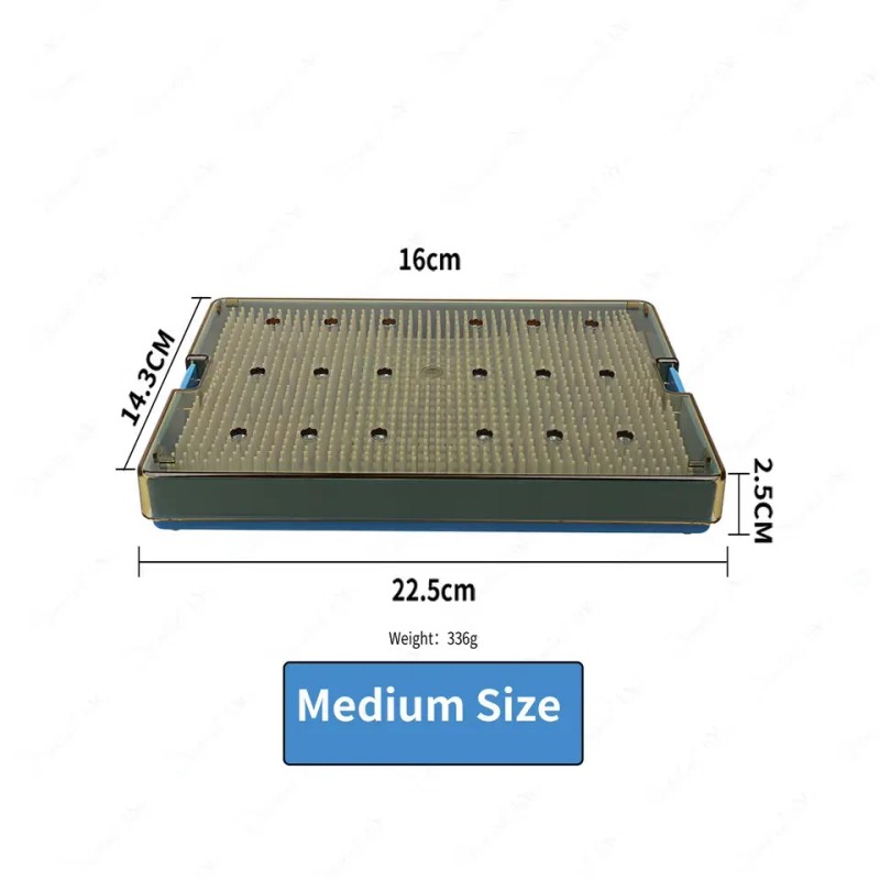 Dental Medical Sterilization Tray Disinfection Case Autoclavable Box Medium Size