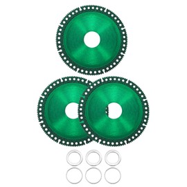 HARFINGTON 3pcs 4" Diamond Saw Blade, 7/8" (22mm) Arbor Cut Off Wheels, Diamond Cutting Disc Multifunction Tile Concrete Ceramic Marble Blade with 4/5" Washer for Angle Grinder, Green