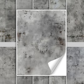 GRAZDesign Fliesenaufkleber Bad & Küche Graustein Optik Textur Klebefliesen selbstklebend - 15x20cm / 50 Stück