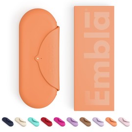 Embla Makeup Brush Holder Travel Cosmetic Case Pouch, Soft Silicone Cosmetic Bag Make Up Brushes Holder with Secure Snap Closure, Travel Makeup Brush Case, Peach