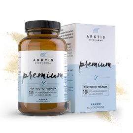 Arktis BioPharma Arktibiotic Premium Pulver 180 g in Apothekenqualität | Mit ausgewählten Milchsäurebakterien und Vitamin D | Probiotika, Darmkur, Darmbakterien, Probiotik, Kulturenkomplex