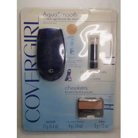 COVERGIRL AQUA SMOOTH MAKE-UP 725 COMPACT & SPONGE, 705 CONCEALER, 130 BLUSH - 2