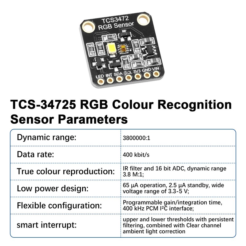 TCS-34725 RGB Light Colour Module AYWHP 3 Pieces RGB Light
