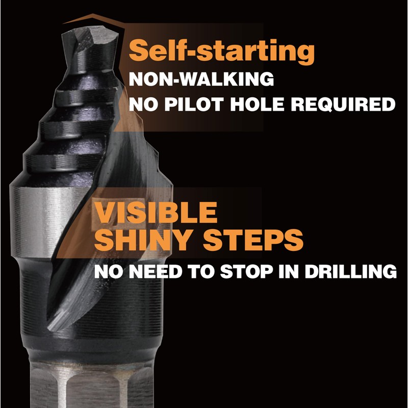 Jerax tools M35 HSS 3/8 Inch Step Drill Bit, Single