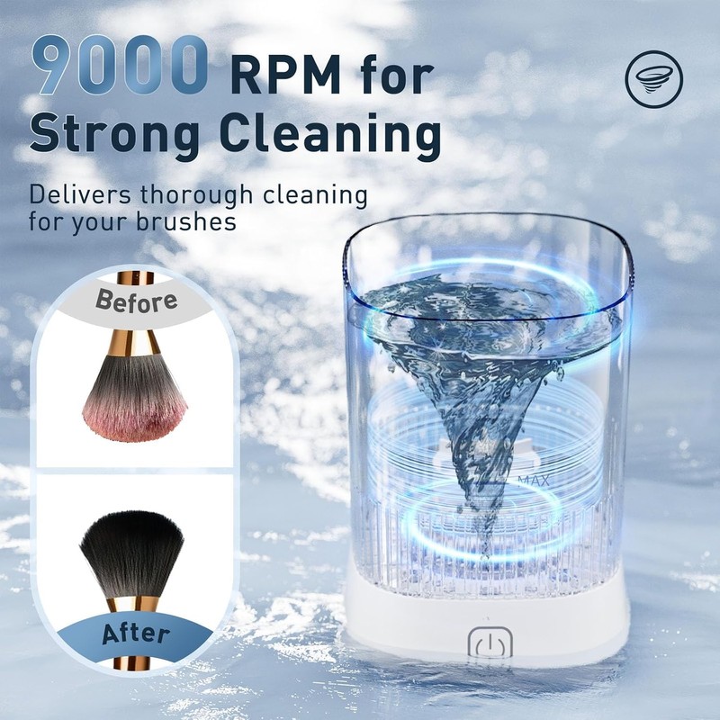Electric Makeup Brush Cleaner - 12000 RPM Makeup Brush Cleaning