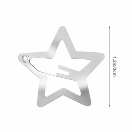 10 Stück Stern Haarspangen Nickelbeschichtete Dopamin-Stern Design für Frauen Mädchen Teens Silberfarbene Haaraccessoires für Festival Musikfest Party 3CM