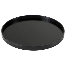 AllBright Wooden Round, Non-Slip, Natural, 13.0 inches (33 cm), Black, For Tea Ceremony, Cafe, Tea (Black)