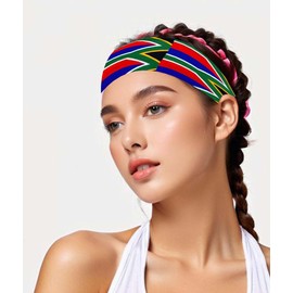 South Africa Headband for Man Woman,South African Flag Non Slip Elastic Soft Head Band Bandana for Sport Travel Running Working Out