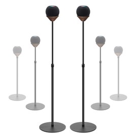 Floor Stand is Suitable for Homepod Mini, with Adjustable Height, Safety, Stability, and Anti Slip Bottom. Mini Speaker Accessories are Suitable for Living Rooms, bedrooms, Gyms(2 Pack- Black)