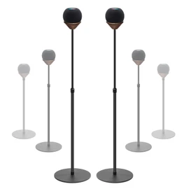 Floor Stand is Suitable for Homepod Mini, with Adjustable Height, Safety, Stability, and Anti Slip Bottom. Mini Speaker Accessories are Suitable for Living Rooms, bedrooms, Gyms(2 Pack- Black)