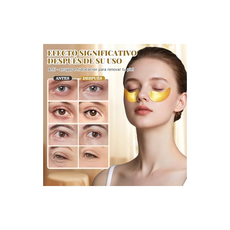 Parches para Ojos, Máscaras de colágeno de 24 K en