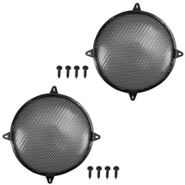 Fielect 2Pcs 8 inch Speaker Grill Cover Mesh SubWoofer Grill Speaker Covers Waffle Grill Cover Guard Protector Audio Accessories Black