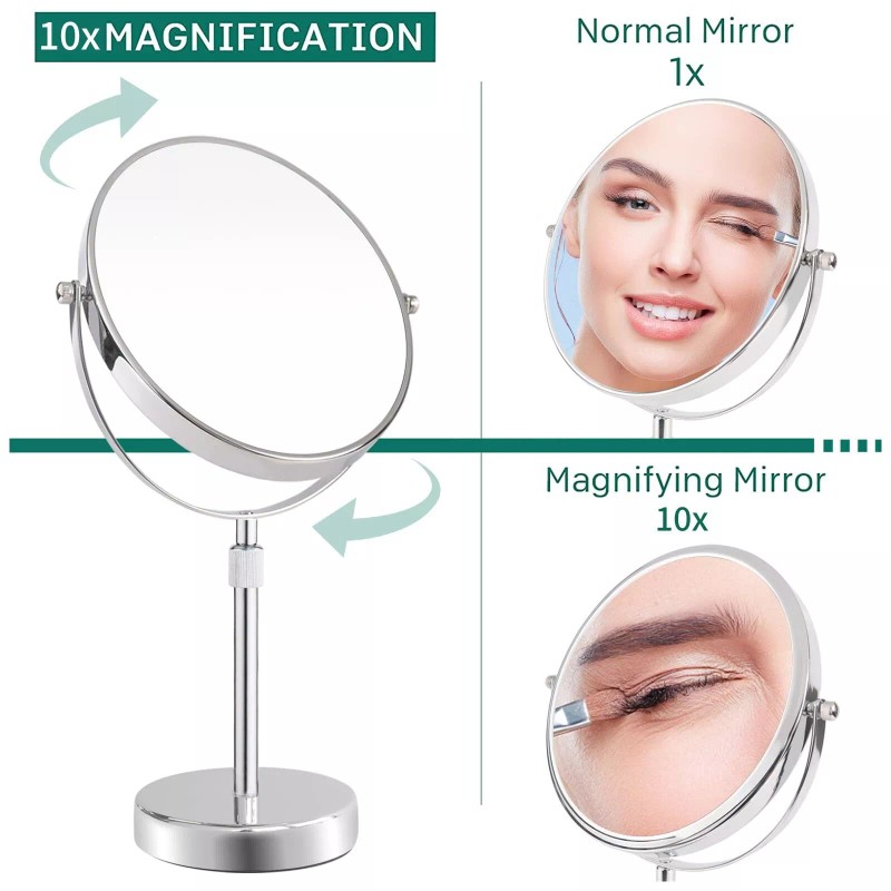 Nicesail 19 Inch Tall Makeup Mirror with 10X Magnification, Make