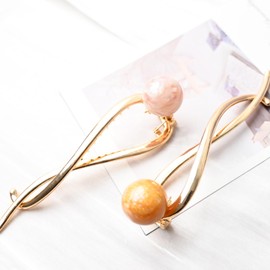 Hair Clip, Elegant gold color Hairpin Banana Clip French Style Twist Hair Barrette Non Slip Jaw Hair Claws Hair Accessories (pink)