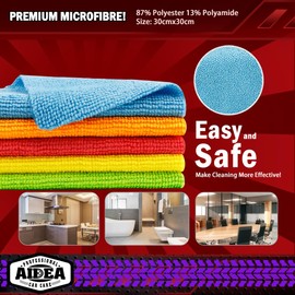 AIDEA Microfibre Cleaning Cloths Pack of 50, All-Purpose Car Cloth, Lint-Free, Scratch-Free, Absorbent Microfibre Cloths for Cars, SUVs, Motorhomes and Boats Gifts, 30 x 30 cm