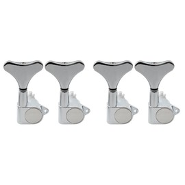 Musiclily Basic 4-in-line Geschlossene Bass Mechaniken Tuners Tuning Pegs Machine Heads Set für 4-Saiter E-Bass, Chrom