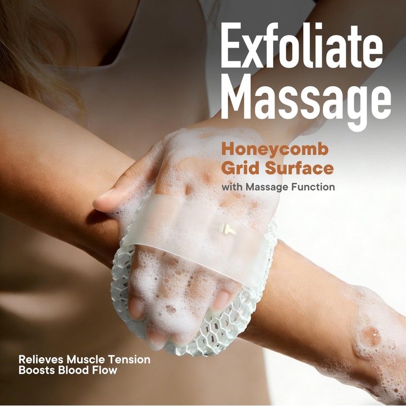Sport Exfoliating Body Scrubber, Bath Shower Honeycomb Mitt for Women